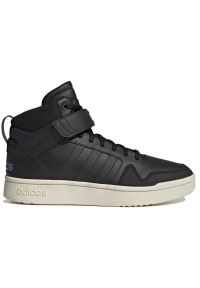 Adidas - Buty adidas Postmove Mid GY7163 - czarne. Okazja: na co dzień. Zapięcie: pasek. Kolor: czarny. Materiał: guma, skóra. Szerokość cholewki: normalna. Wzór: aplikacja. Sport: koszykówka
