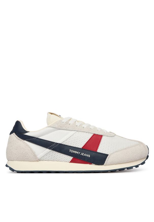 Tommy Jeans Sneakersy Retro Runner Archive Open Mesh EM0EM01715 Biały. Kolor: biały. Materiał: zamsz, skóra