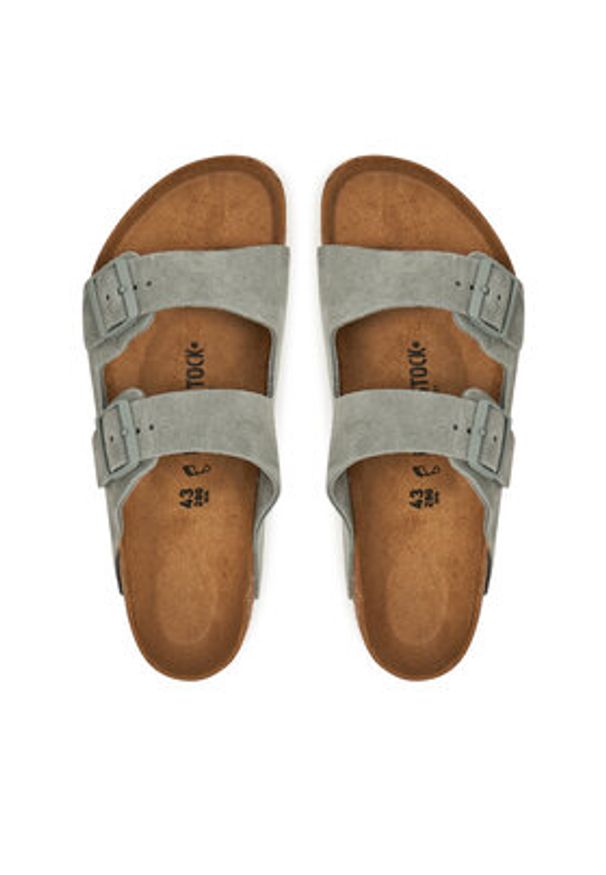 Birkenstock Klapki Arizona zamsz 1029146 Zielony. Kolor: zielony. Materiał: zamsz, skóra