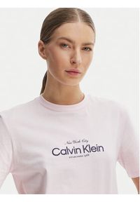 Calvin Klein Jeans T-Shirt NYC Logo LV047F810G Różowy Classic Fit. Kolor: różowy. Materiał: bawełna #4