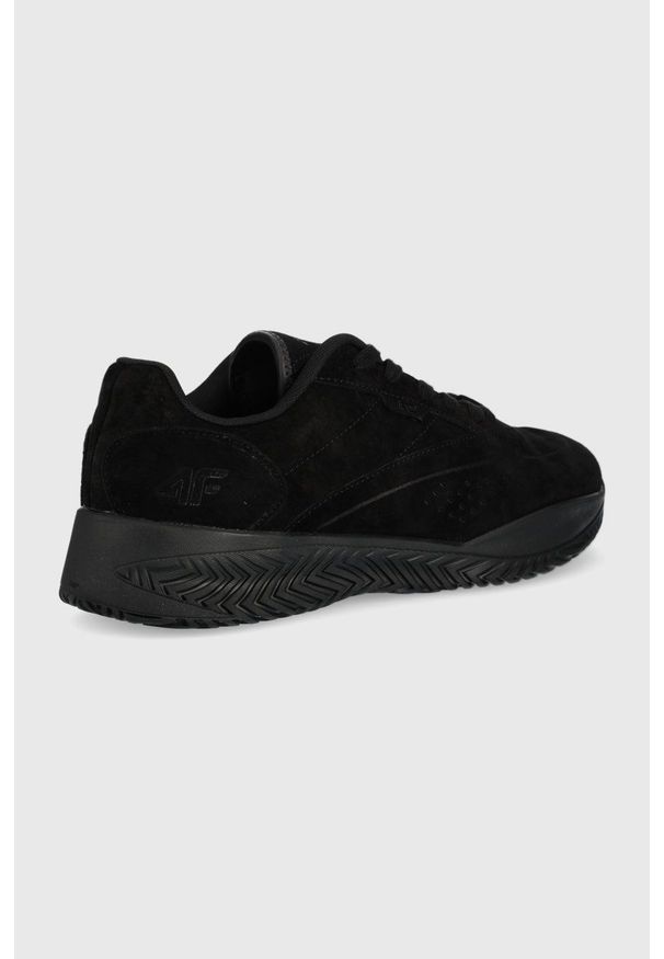 4f - 4F sneakersy zamszowe kolor czarny. Nosek buta: okrągły. Zapięcie: sznurówki. Kolor: czarny. Materiał: zamsz