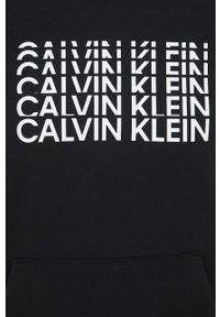 Calvin Klein Performance bluza dresowa damska kolor czarny z kapturem z nadrukiem. Typ kołnierza: kaptur. Kolor: czarny. Materiał: dresówka. Wzór: nadruk #4