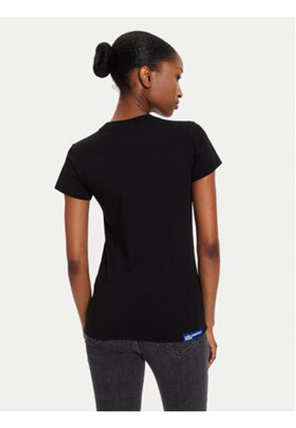 Karl Lagerfeld Jeans T-Shirt 241J1700 Czarny Slim Fit. Kolor: czarny. Materiał: bawełna