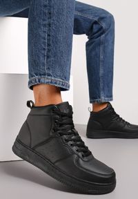 Renee - Czarne Sznurowane Sneakersy za Koskę Lincea. Kolor: czarny #1