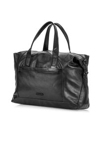 Ochnik - Skórzana torba podróżna męska. Kolor: czarny. Materiał: skóra #8