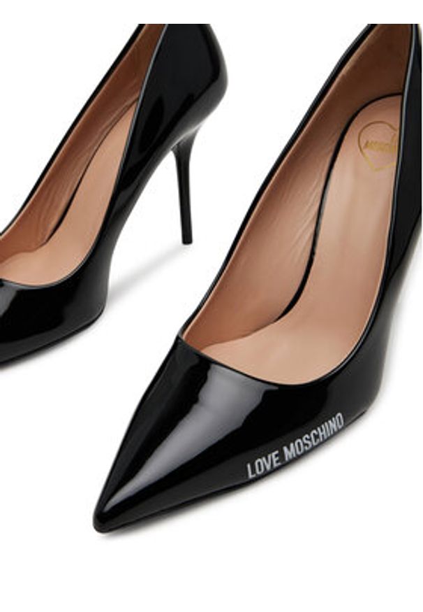 Love Moschino - LOVE MOSCHINO Szpilki JA10089G1MIH0000 Czarny. Kolor: czarny. Materiał: skóra. Obcas: na szpilce