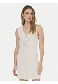 only - ONLY Sukienka codzienna Siesta 15357797 Beżowy jasny Regular Fit. Okazja: na co dzień. Kolor: beżowy. Materiał: wiskoza. Typ sukienki: proste. Styl: casual #1
