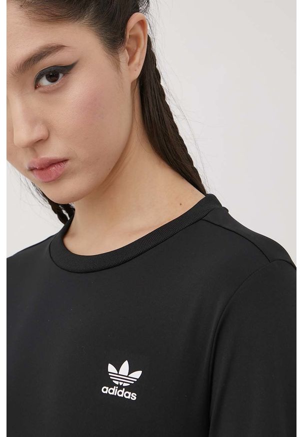 adidas Originals longsleeve Always Original damski kolor czarny. Kolor: czarny. Materiał: dzianina, materiał. Długość rękawa: długi rękaw. Wzór: gładki