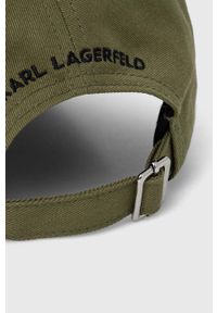 Karl Lagerfeld czapka z daszkiem kolor zielony z aplikacją. Kolor: zielony. Materiał: materiał. Wzór: aplikacja #3