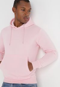 Born2be - Różowa Bluza Teodares. Kolor: różowy. Materiał: polar, dzianina. Wzór: gładki, jednolity