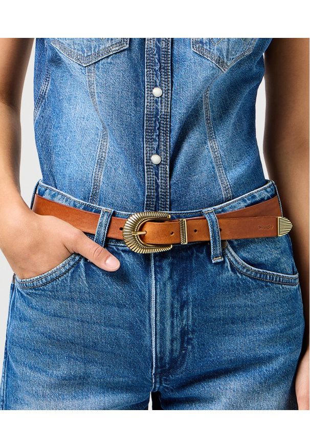 Wrangler - WRANGLER DAMSKI PASEK WRANGLER WESTERN SUN BELT COGNAC 112365364