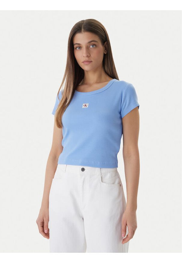 Calvin Klein Jeans T-Shirt LV047C200G Niebieski Regular Fit. Kolor: niebieski. Materiał: bawełna