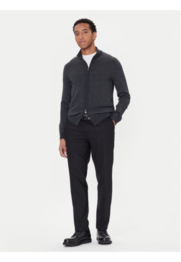 BOSS Kardigan H-Heterno 50549950 Szary Regular Fit. Kolor: szary. Materiał: wełna