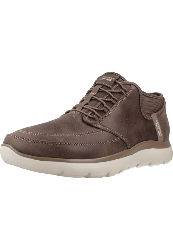 skechers - Buty do chodzenia męskie Skechers Summits Siegul Slip Ins. Zapięcie: bez zapięcia. Kolor: brązowy. Materiał: tkanina, materiał, syntetyk. Szerokość cholewki: normalna. Sport: turystyka piesza