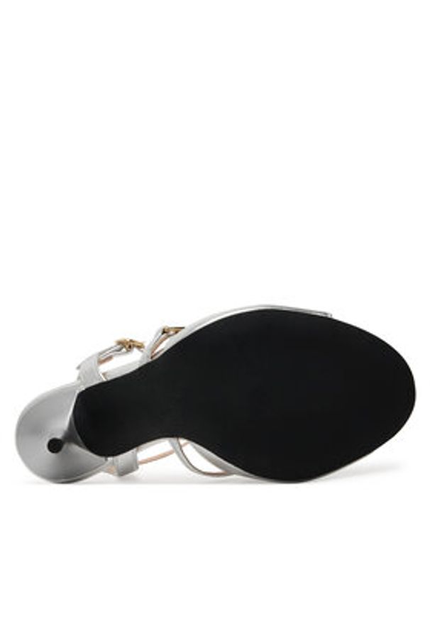Love Moschino - LOVE MOSCHINO Sandały JA16089G1MIF090B Srebrny. Kolor: srebrny. Materiał: skóra