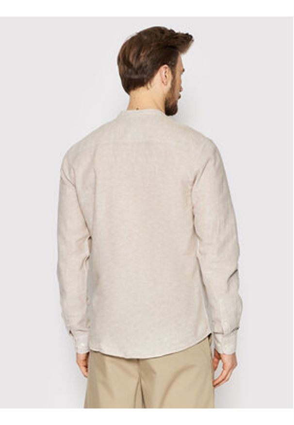 Only & Sons Koszula Caiden 22019173 Beżowy Slim Fit. Kolor: beżowy. Materiał: bawełna