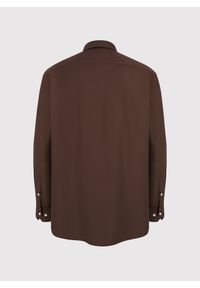 Pako Lorente - PAKO LORENTE – Brązowa bawełniana koszula męska. Kolor: czarny, brązowy, zielony. Materiał: bawełna. Długość rękawa: długi rękaw. Długość: długie. Wzór: gładki #6