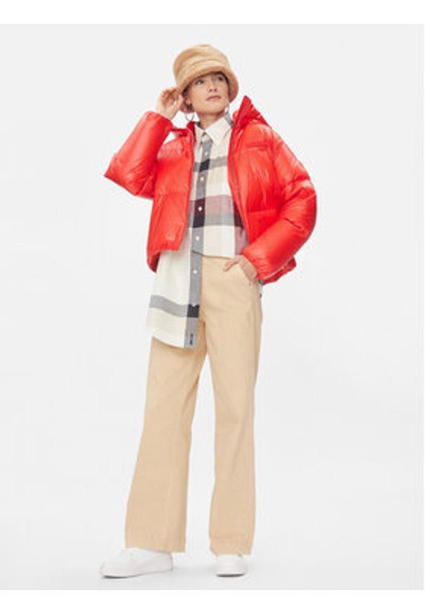TOMMY HILFIGER - Tommy Hilfiger Kurtka puchowa New York Gloss WW0WW40836 Czerwony Relaxed Fit. Kolor: czerwony. Materiał: syntetyk