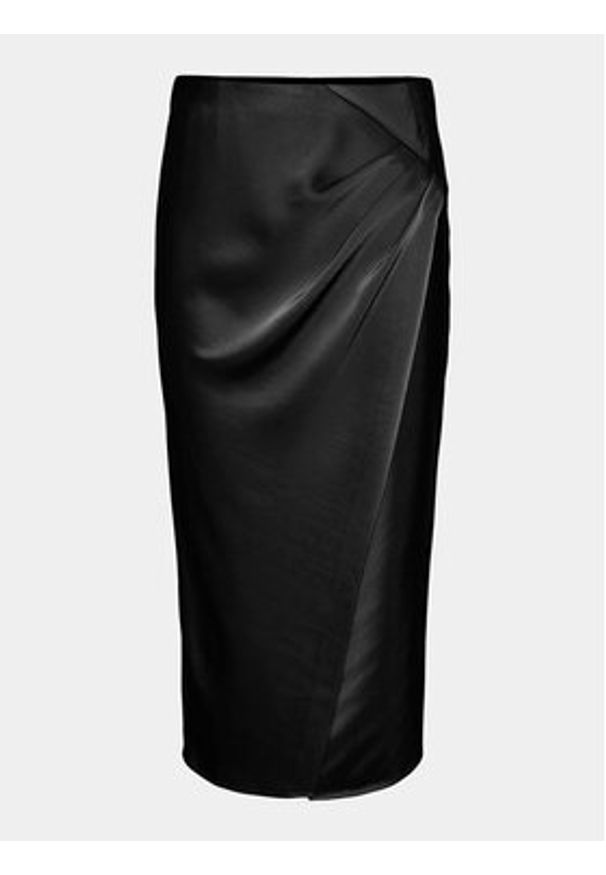 YAS Spódnica midi 26032507 Czarny Regular Fit. Kolor: czarny. Materiał: syntetyk