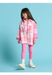 Sinsay - Kurtka koszulowa w kratę - różowy. Kolor: różowy. Materiał: dzianina #1