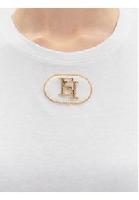 Elisabetta Franchi T-Shirt MA-45N-36E2-V180 Biały Regular Fit. Kolor: biały. Materiał: bawełna #5