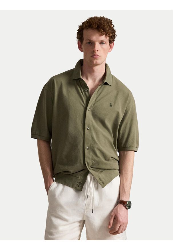 Polo Ralph Lauren Koszula 710B18514001 Zielony Regular Fit. Typ kołnierza: polo. Kolor: zielony. Materiał: bawełna