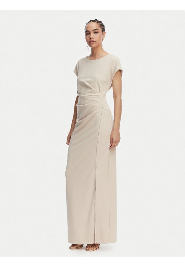 Joseph Ribkoff Sukienka wieczorowa 261713 Beżowy Slim Fit. Kolor: beżowy. Materiał: syntetyk. Styl: wizytowy