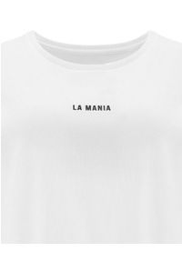 LA MANIA - Krótki biały t-shirt Zion. Kolor: biały. Długość: krótkie. Wzór: aplikacja #3