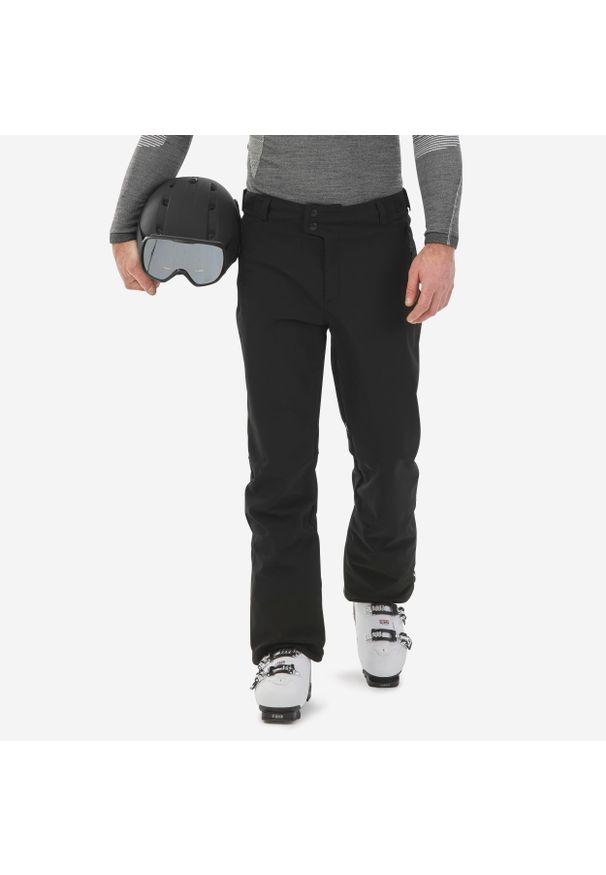 WEDZE - Spodnie narciarskie i snowboardowe męskie Quechua 500 softshell. Kolor: czarny. Materiał: poliester, materiał, softshell. Sezon: zima. Sport: snowboard, narciarstwo