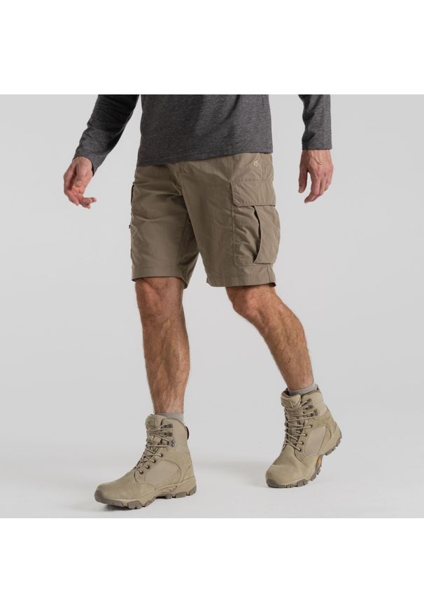 CRAGHOPPERS - Spodenki turystyczne męskie Craghoppers NosiLife Cargo Short II. Kolor: brązowy. Sport: turystyka piesza