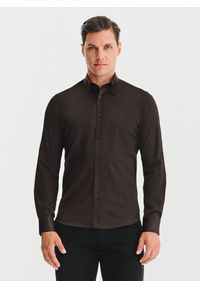 Pako Lorente - PAKO LORENTE – Brązowa koszula męska. Kolor: brązowy. Materiał: bawełna, elastan. Długość rękawa: długi rękaw. Długość: długie #1
