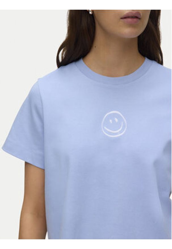 Vero Moda T-Shirt Sara 10311633 Błękitny Regular Fit. Kolor: niebieski. Materiał: bawełna