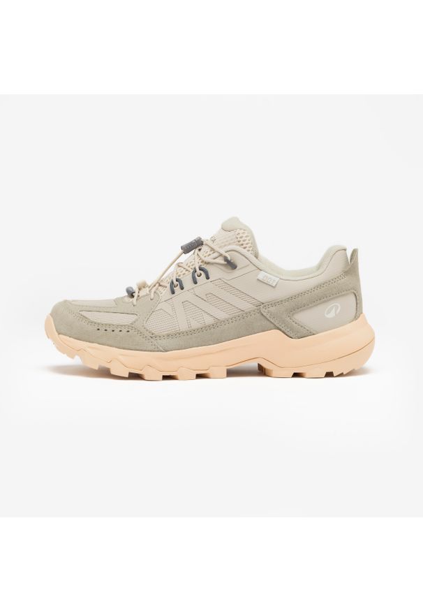 quechua - Buty turystyczne damskie MH500 Softer. Okazja: na co dzień. Kolor: beżowy. Materiał: skóra. Szerokość cholewki: normalna. Styl: casual