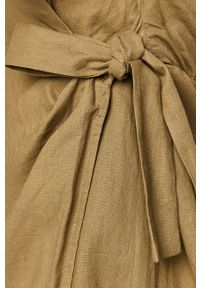Pepe Jeans - Sukienka Julieta. Okazja: na co dzień. Kolor: zielony. Materiał: bawełna, materiał, wiskoza, tkanina, len. Długość rękawa: krótki rękaw. Wzór: gładki. Typ sukienki: proste. Styl: casual. Długość: mini #5