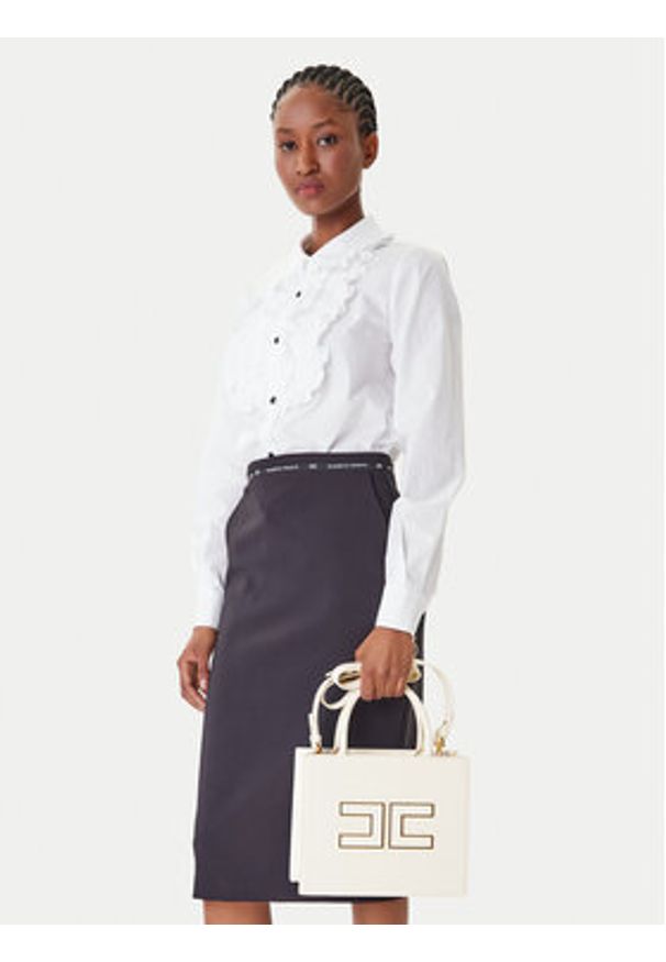 Elisabetta Franchi Torebka BS-33A-56E2-V380 Biały. Kolor: biały. Materiał: skórzane