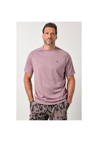 JAY-PI - Męski T-shirt FLEXNAMIC® fitness rękaw 1/2 nadruk z tyłu QuickDry. Kolekcja: plus size. Kolor: czerwony. Materiał: poliester, materiał. Wzór: nadruk. Sport: fitness #1