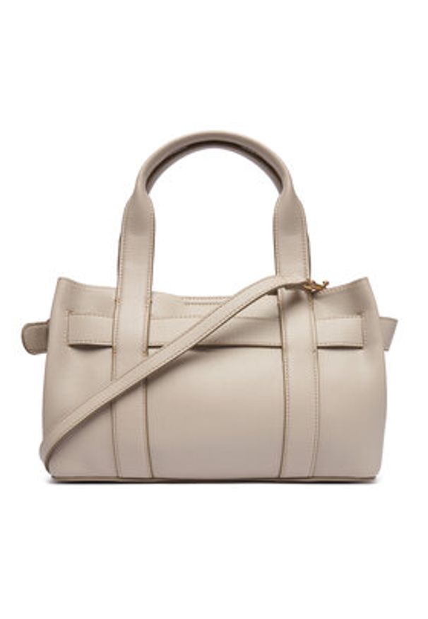 Calvin Klein Torebka Buckle Mini Tote With Strap LV04F3295G Beżowy. Kolor: beżowy. Materiał: skórzane