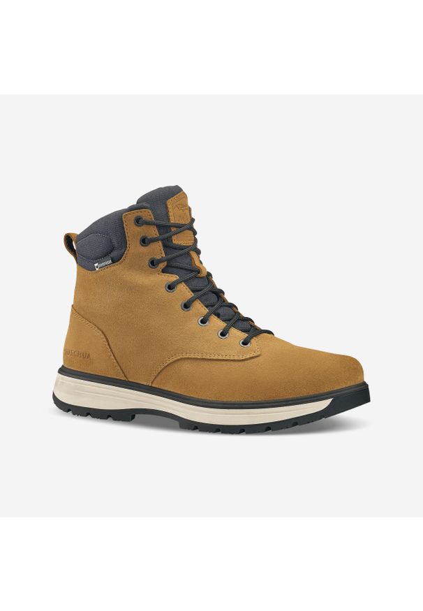 quechua - Buty turystyczne męskie Quechua NH500 skóra. Okazja: na co dzień. Wysokość cholewki: przed kolano. Kolor: brązowy. Materiał: skóra. Szerokość cholewki: normalna. Sezon: zima