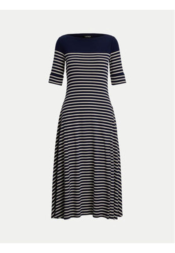 Lauren Ralph Lauren - LAUREN RALPH LAUREN Sukienka codzienna 250957728002 Granatowy Regular Fit. Okazja: na co dzień. Kolor: niebieski. Materiał: bawełna. Typ sukienki: proste. Styl: casual