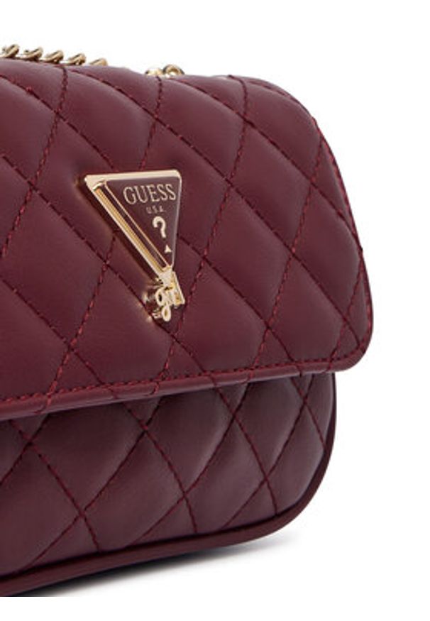 Guess Torebka J5YZ17 WGT10 Bordowy. Kolor: czerwony. Materiał: skórzane