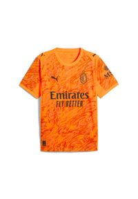 Puma - Męska koszulka bramkarska AC Milan 25/26 PUMA Heat Fire Black Orange. Kolor: czarny, pomarańczowy, wielokolorowy, żółty. Materiał: tkanina. Sport: piłka nożna