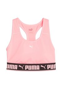 Stanik fitness cardio PUMA Mid Impact Puma Strong PM. Kolor: różowy. Materiał: poliester, materiał. Sport: fitness