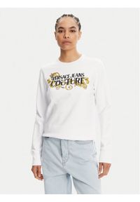 Versace Jeans Couture Bluza 78HAIC06 Biały Regular Fit. Typ kołnierza: kołnierzyk włoski. Kolor: biały. Materiał: bawełna