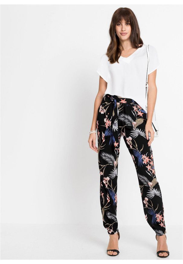 bonprix - Spodnie. Kolor: czarny. Materiał: materiał