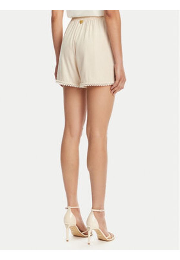 TwinSet - TWINSET Szorty materiałowe 251LM2QGG Beżowy Regular Fit. Kolor: beżowy. Materiał: wiskoza