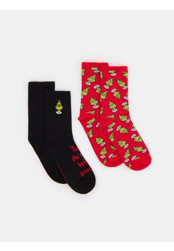 Sinsay - Skarpetki 2 pack Grinch - wielobarwny