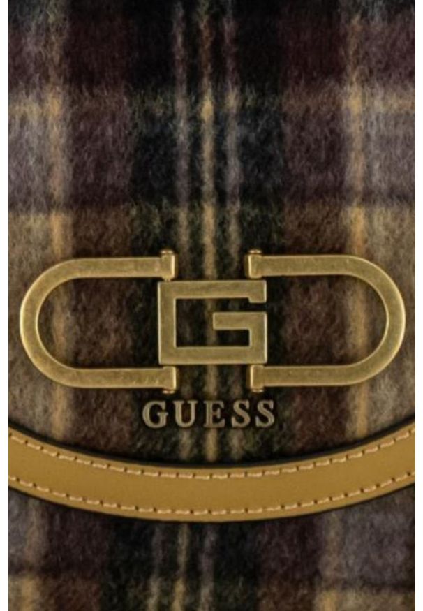 Guess - GUESS Brązowa torebka Fleet Mini. Kolor: brązowy