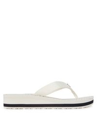 TOMMY HILFIGER - Tommy Hilfiger Japonki Im Th Chainprint Midwedge Sandal FW0FW08527 Biały. Kolor: biały. Materiał: materiał