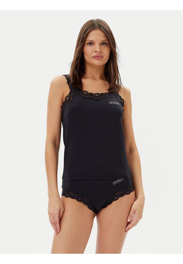 Guess Piżama O5RG04 KBBU1 Czarny Regular Fit. Kolor: czarny. Materiał: bawełna
