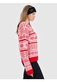 4f - 4F Sweter z wełną damski - czerwony L. Okazja: na spacer. Kolor: czerwony. Materiał: wełna. Sezon: zima. Styl: klasyczny #2